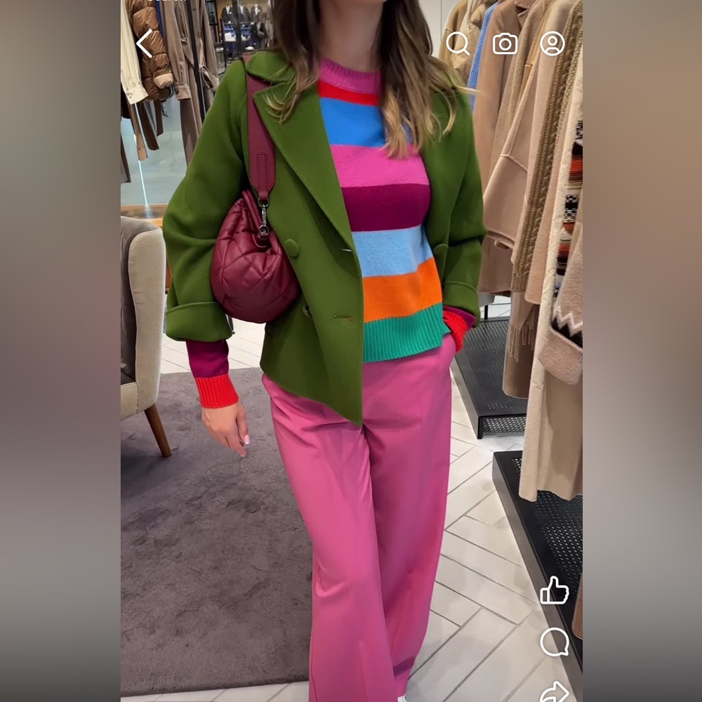 SOLD ! Retail$560 MaxMara Weekend Striped 100% Cashmere Knit Sweater Small NWT - Picture 9 of 16